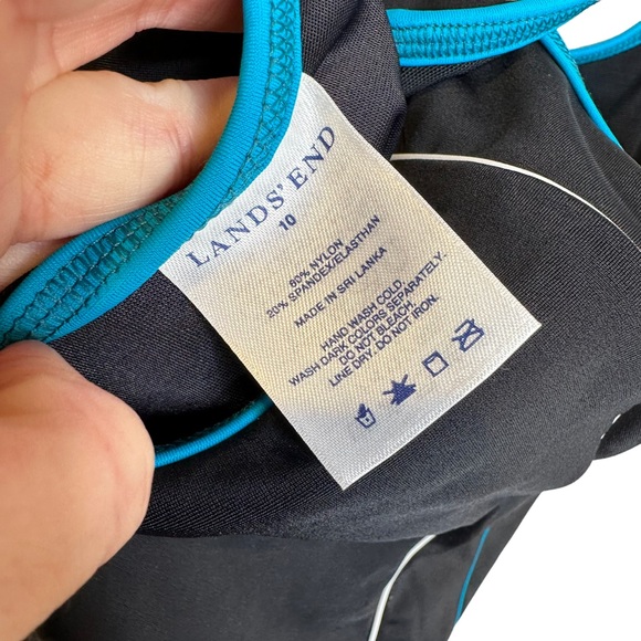 Lands End One Piece Swimsuit Criss Cross Back 10 - Picture 8 of 8